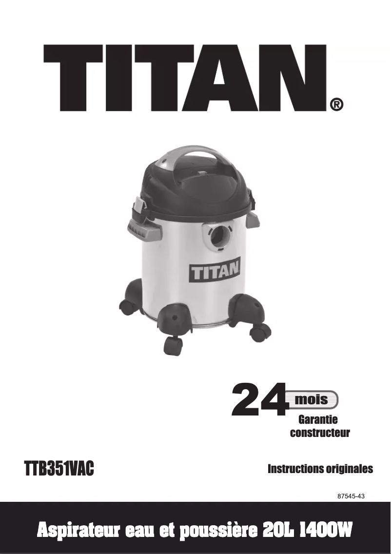 Image de la première page du manuel de l'appareil TTB351VAC