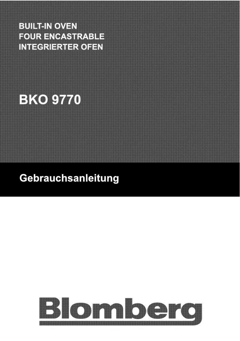 Page n°1 - Manuel utilisateur Blomberg BKO 9770
