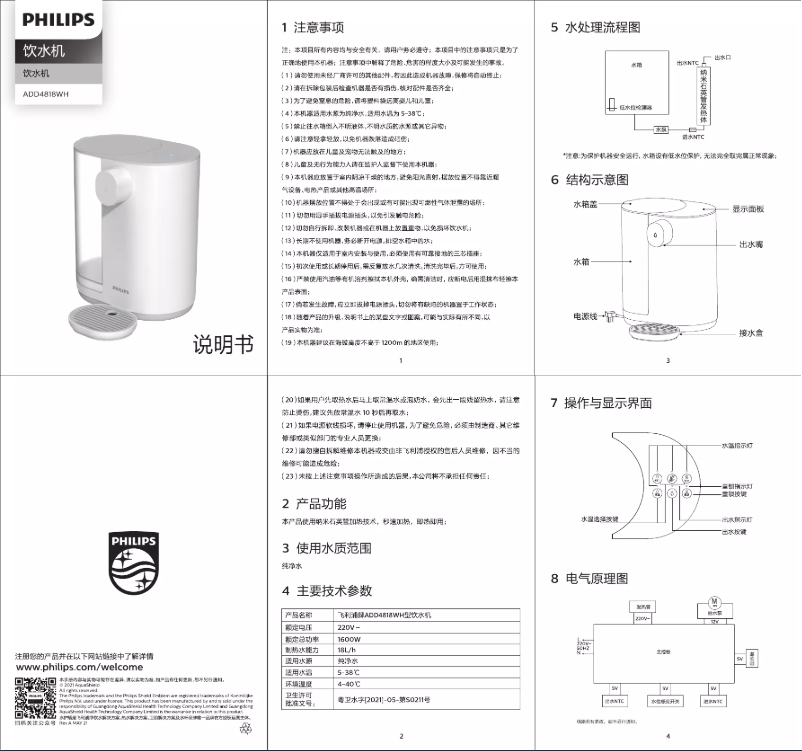 Page 1 de la notice Manuel utilisateur Philips ADD4818