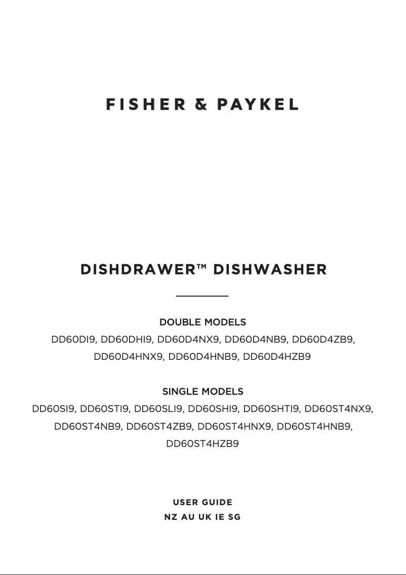 Page n°1 - Manuel utilisateur Fisher & Paykel DD60D4HNX9