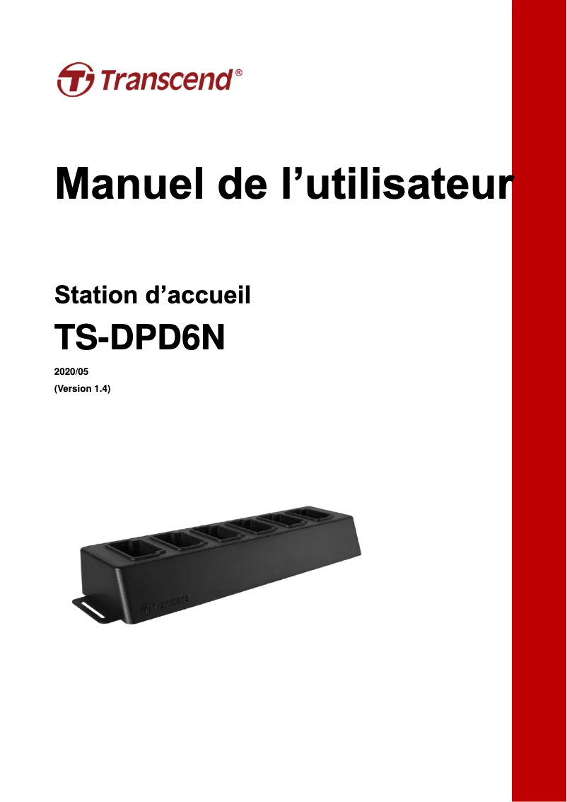 Page n°1 - Manuel utilisateur Transcend TS-DPD6N