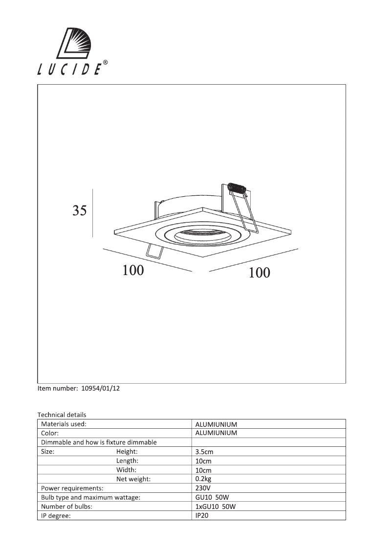 Image de la première page du manuel de l'appareil Cos 10954/01/12