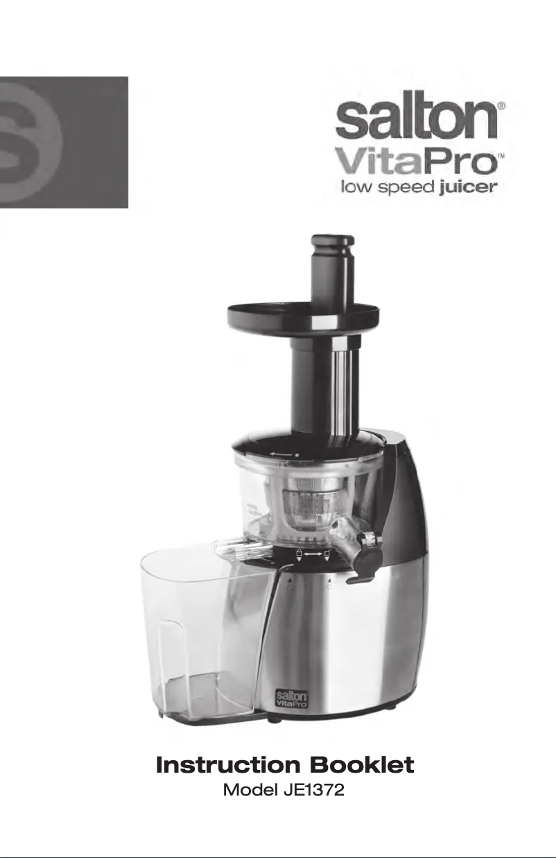 Page 1 de la notice Manuel utilisateur Salton JE1372