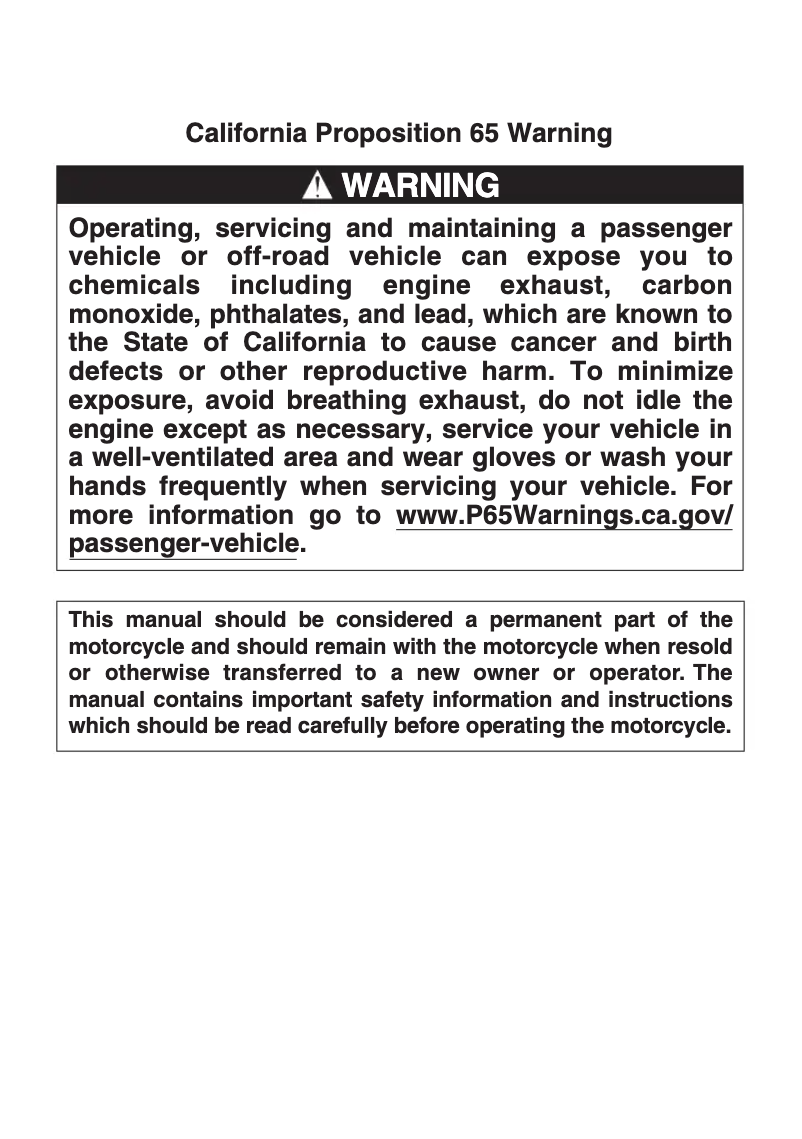 Page 1 de la notice Manuel utilisateur Suzuki VZR1800BZ (2019)