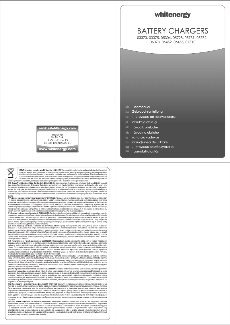 Page 1 de la notice Manuel utilisateur Whitenergy 06452