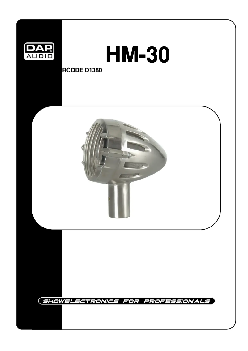 Page n°1 - Manuel utilisateur DAP-Audio HM-30