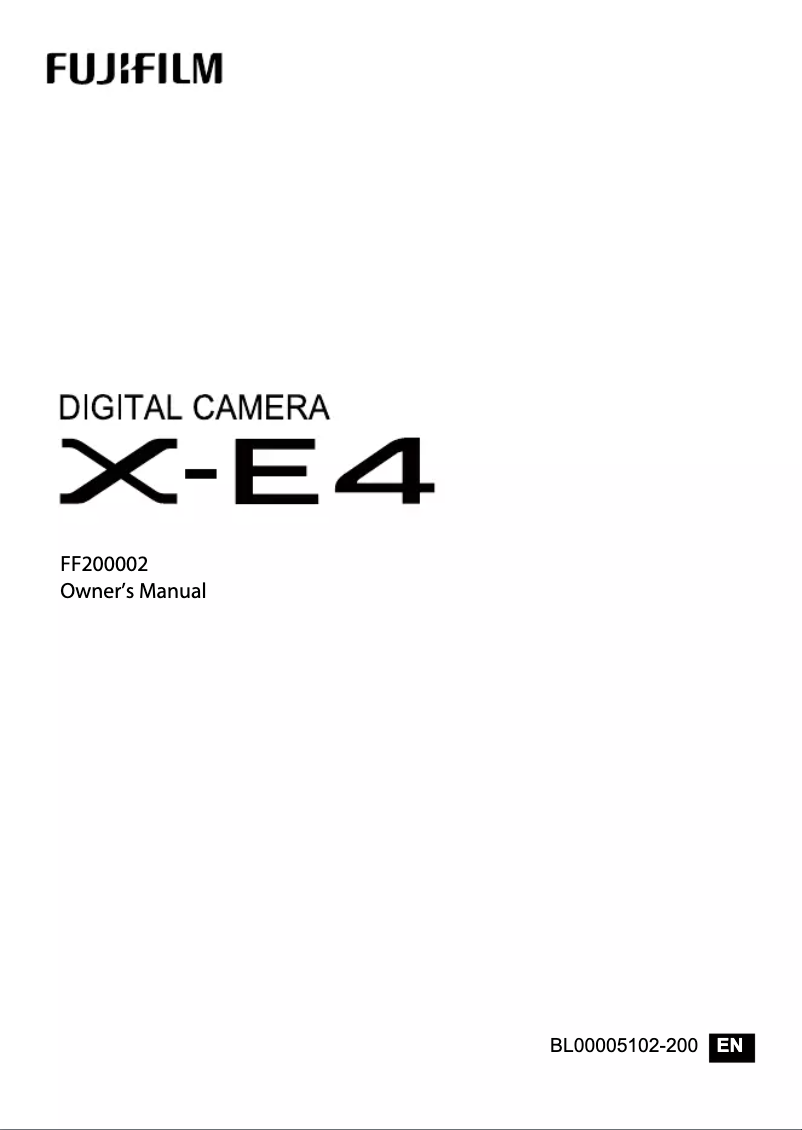 Image de la première page du manuel de l'appareil X-E4