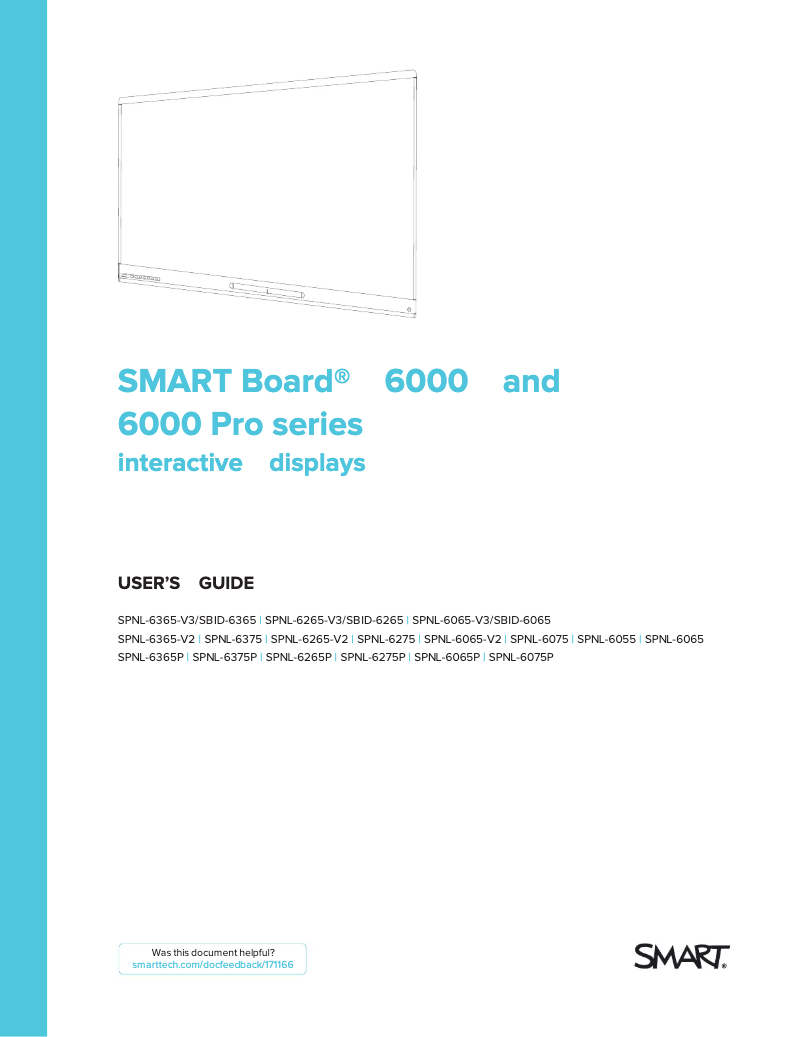 Page 1 de la notice Manuel utilisateur Smart Board 6065 Pro