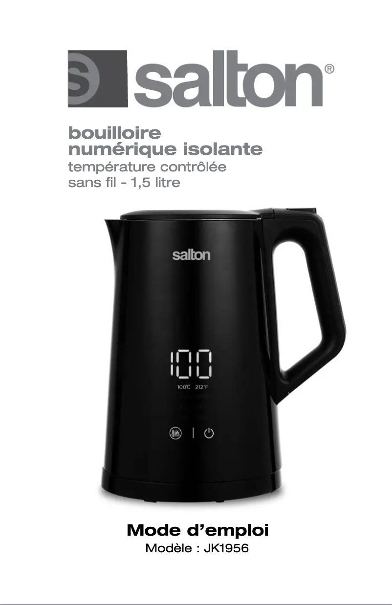 Page 1 de la notice Manuel utilisateur Salton JK1956