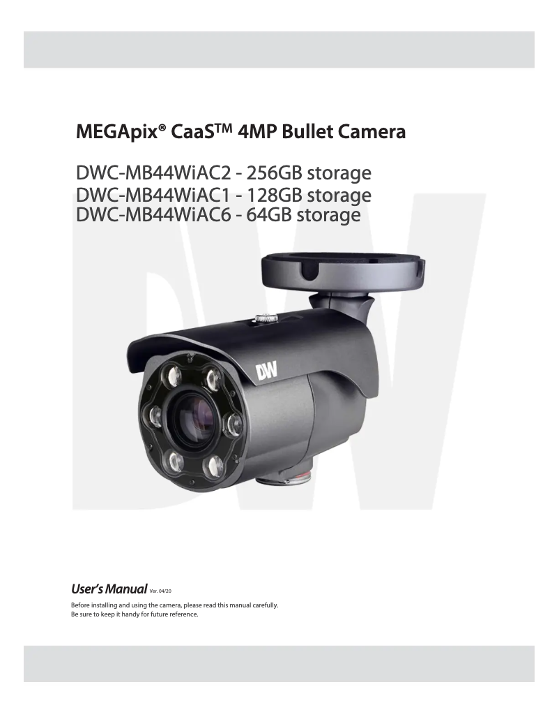 Page n°1 - Manuel utilisateur Digital Watchdog MegaPix CaaS DWC-MB44WIAC1
