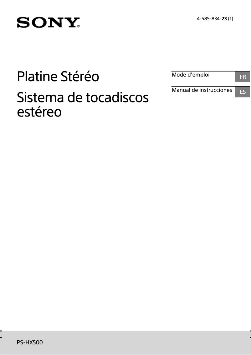 Image de la première page du manuel de l'appareil PS-HX500