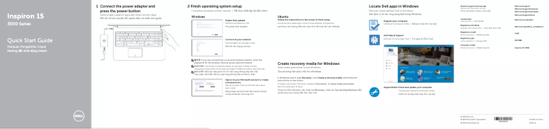 Image de la première page du manuel de l'appareil Inspiron 3558