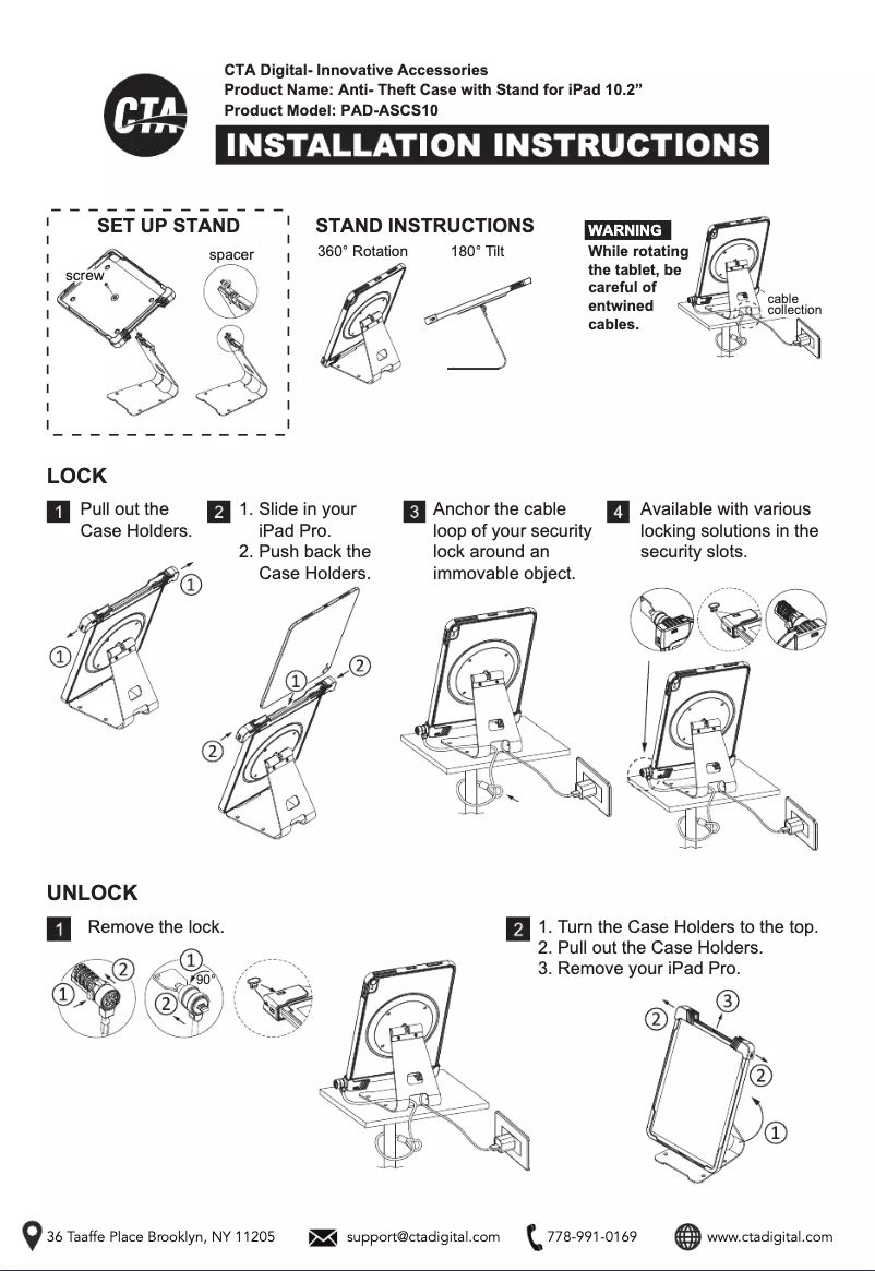 Page 1 de la notice Manuel utilisateur CTA Digital PAD-ASCS10
