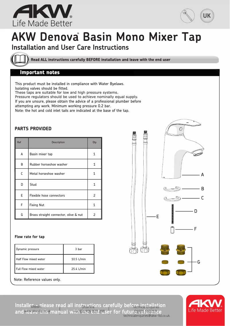 Imagen de la primera página del manual del dispositivo Denova 23316