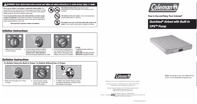 Page 1 de la notice Manuel utilisateur Coleman QuickBed CPX