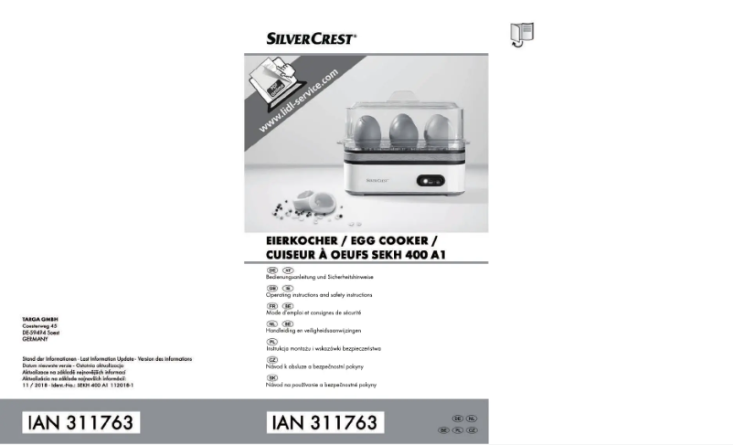 Image de la première page du manuel de l'appareil SEKH 400 A1