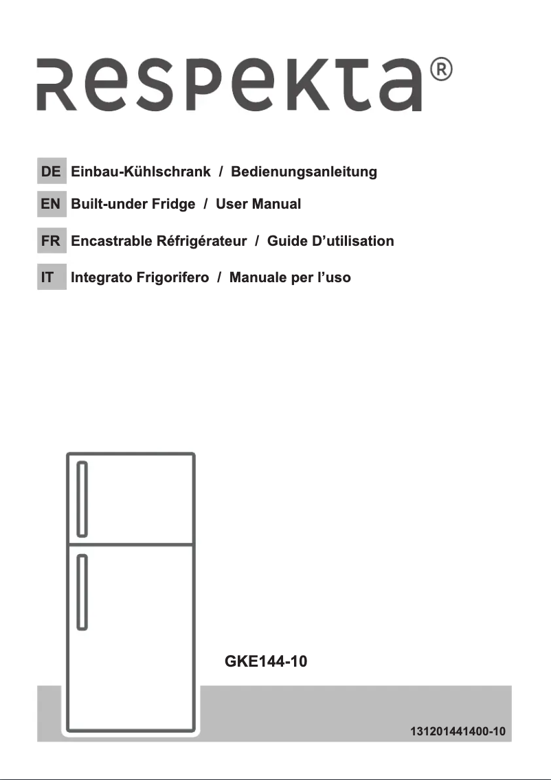 Page 1 de la notice Manuel utilisateur Respekta GKE144-10