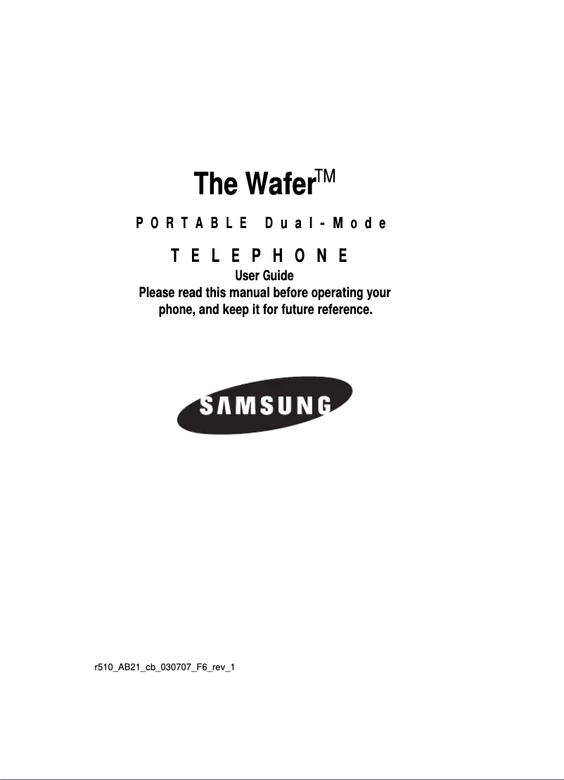 Page 1 de la notice Manuel utilisateur Samsung Wafer