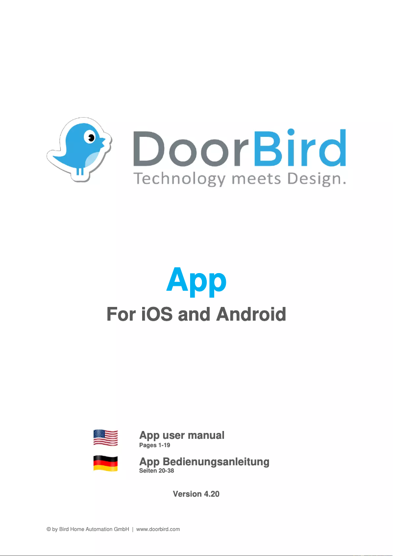 Page 1 de la notice Manuel utilisateur DoorBird D201
