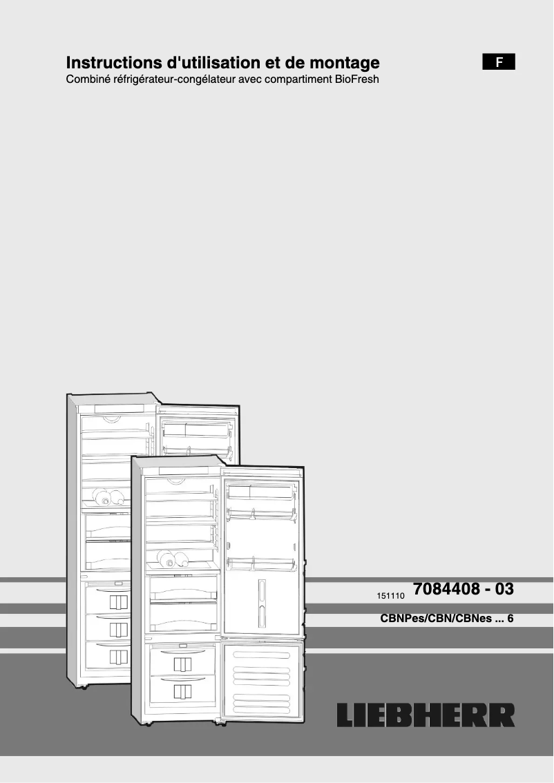 Page n°1 - Manuel utilisateur Liebherr CBNPes 3956-20 Premium