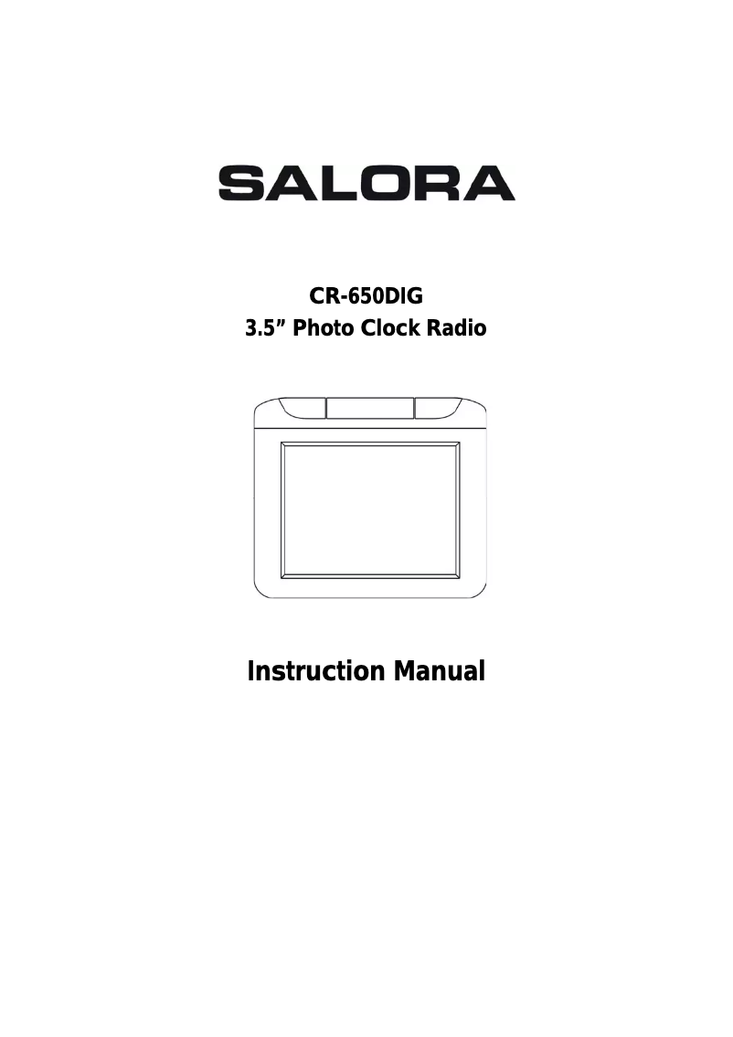 Page n°1 - Manuel utilisateur Salora CR650DIG