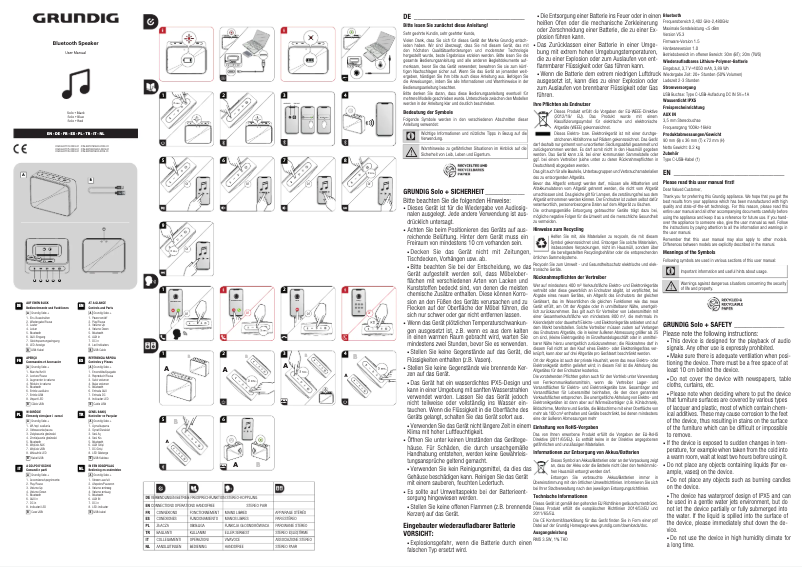 Image de la première page du manuel de l'appareil Solo