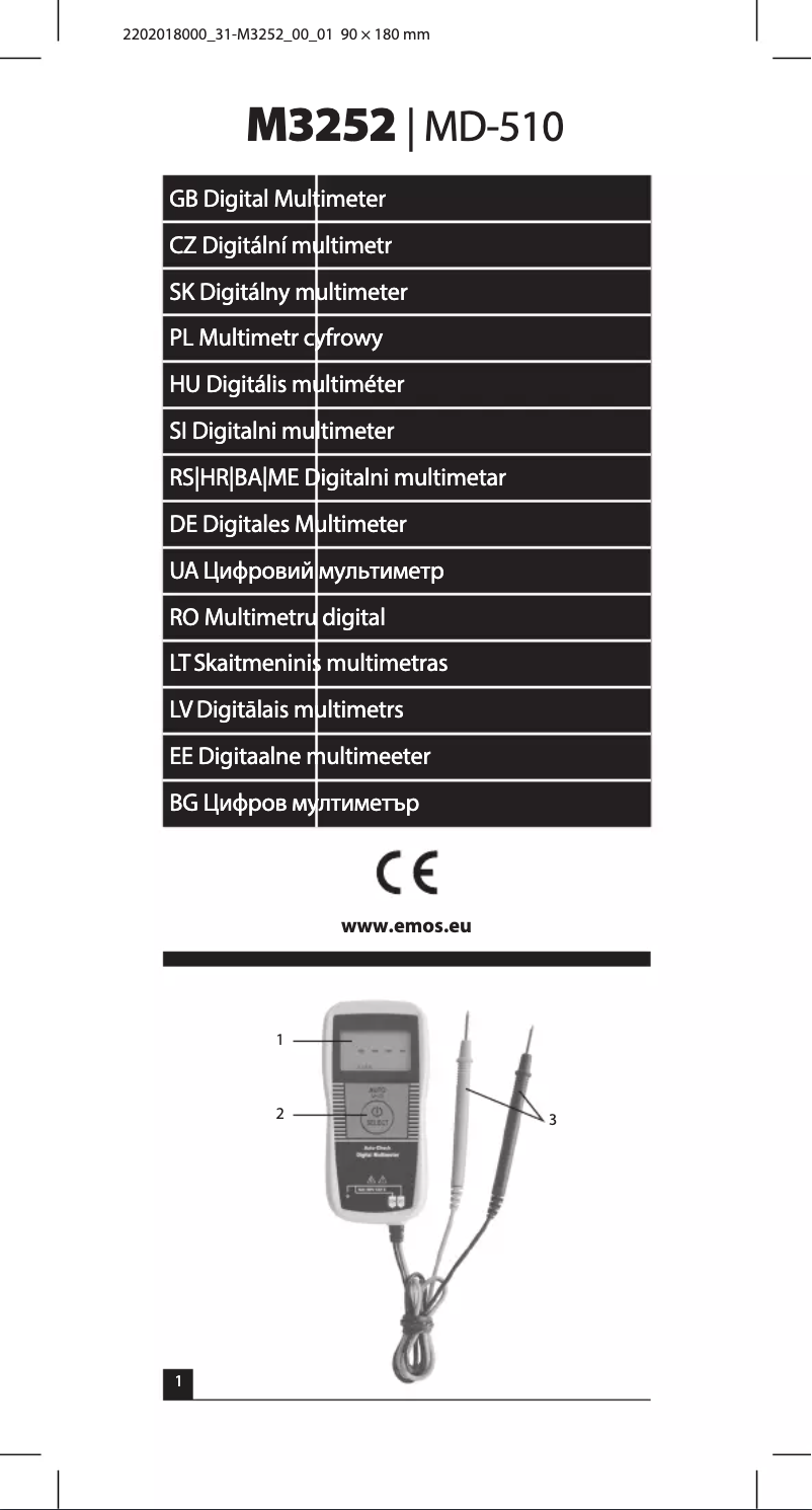 Image de la première page du manuel de l'appareil M3252