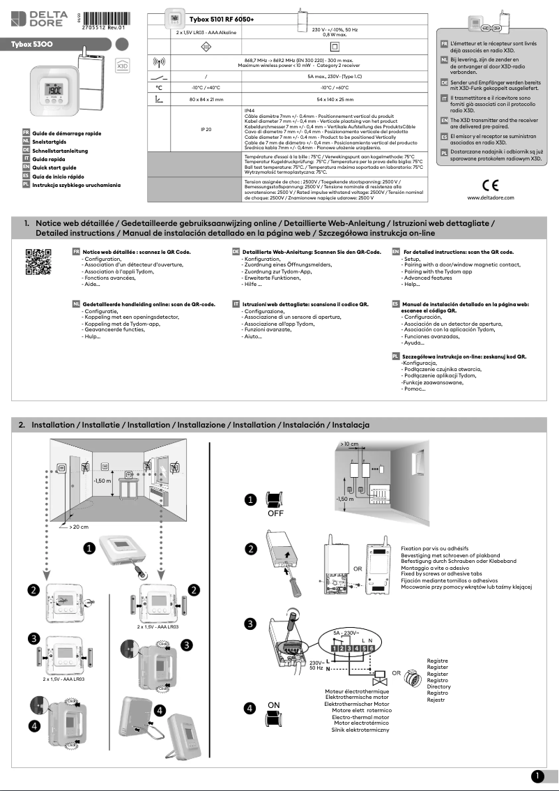 Image de la première page du manuel de l'appareil Tybox 5300