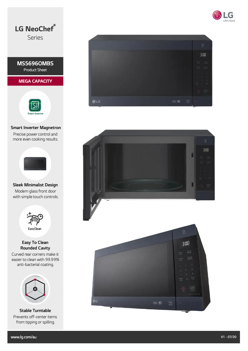 Page 1 de la notice Fiche technique LG MS5696OMBS