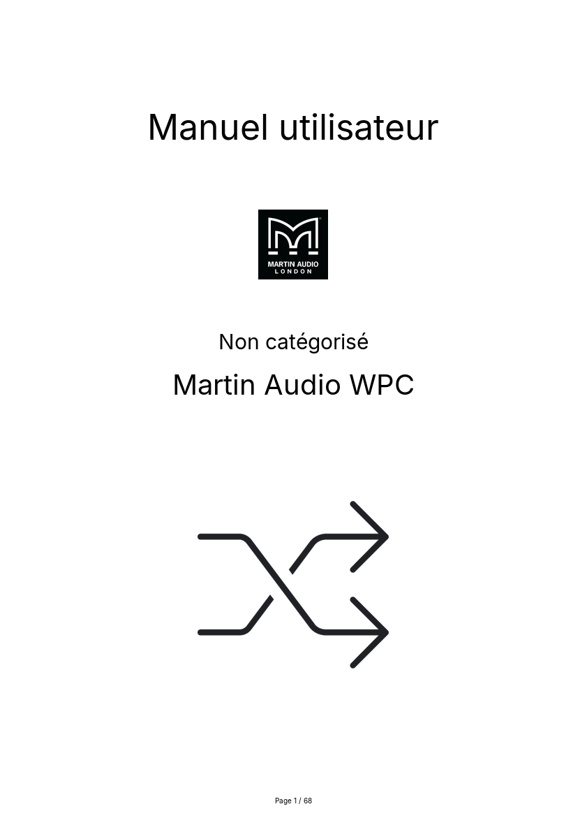Image de la première page du manuel de l'appareil WPC