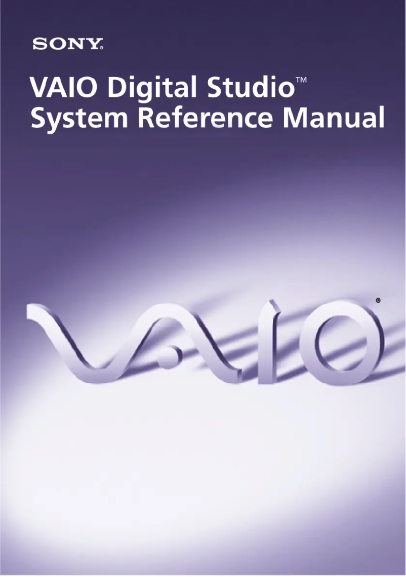 Page n°1 - Manuel utilisateur Sony Vaio PCV-RX780G