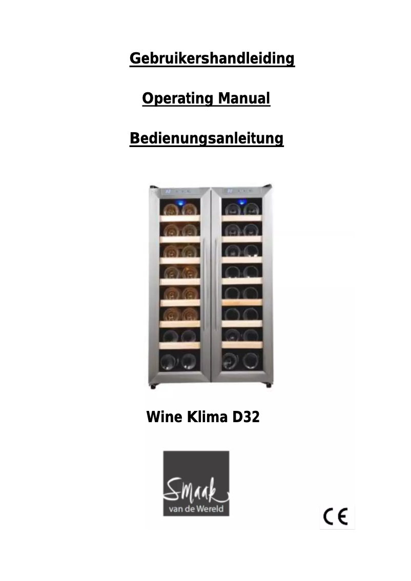 Página 1 del manual Manual de usuario Wine Klima D32