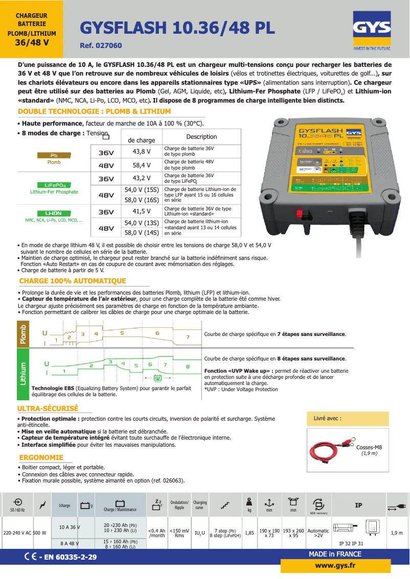Image de la première page du manuel de l'appareil Gysflash 10.36/48 PL