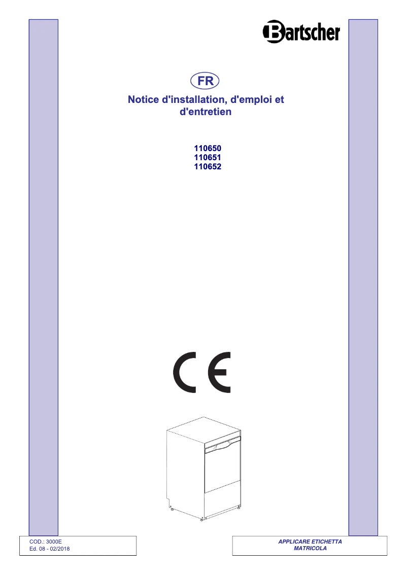 Page 1 de la notice Manuel utilisateur Bartscher US C500 LPWR