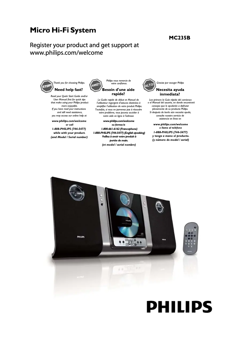 Page n°1 - Manuel utilisateur Philips MC235B