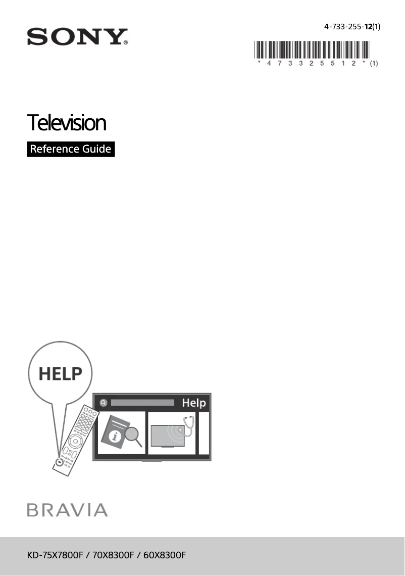 Image de la première page du manuel de l'appareil Bravia KD-60X8300F