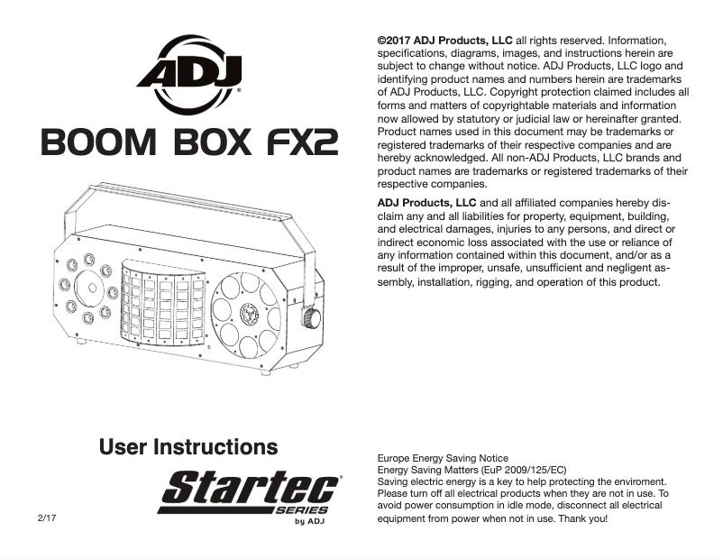 Image de la première page du manuel de l'appareil Boom Box FX2