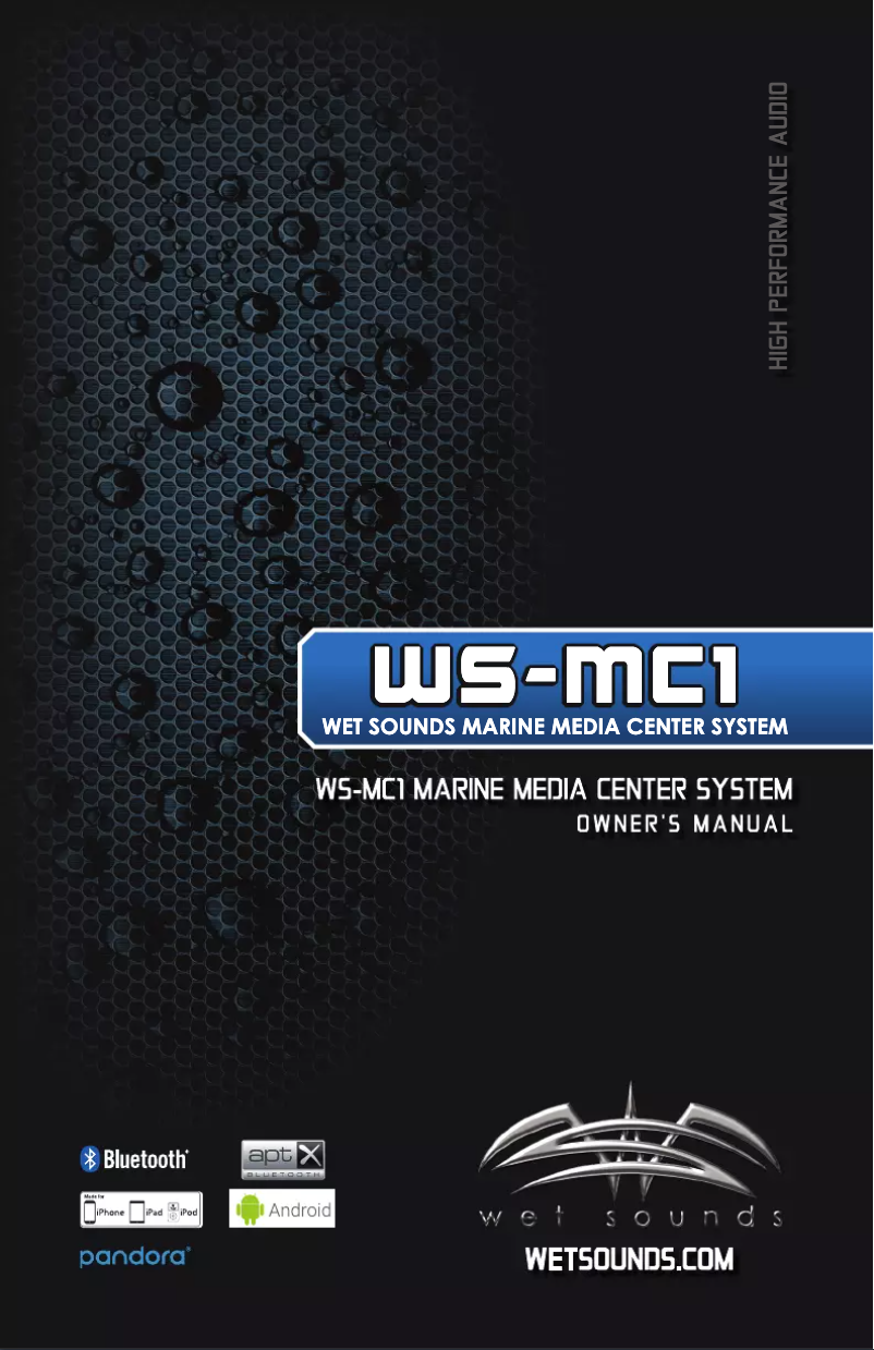 Page 1 de la notice Manuel utilisateur Wet Sounds WS-MC1