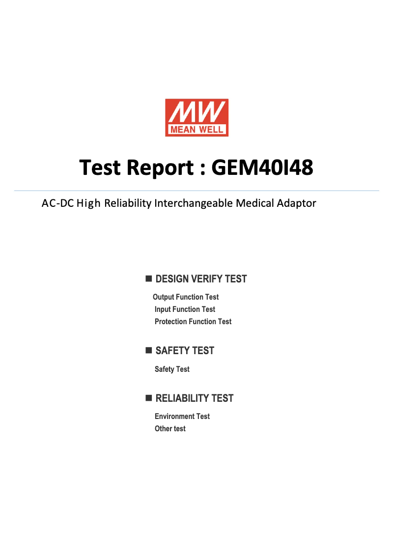 Página 1 del manual Ficha técnica Mean Well GEM40I48-P1J
