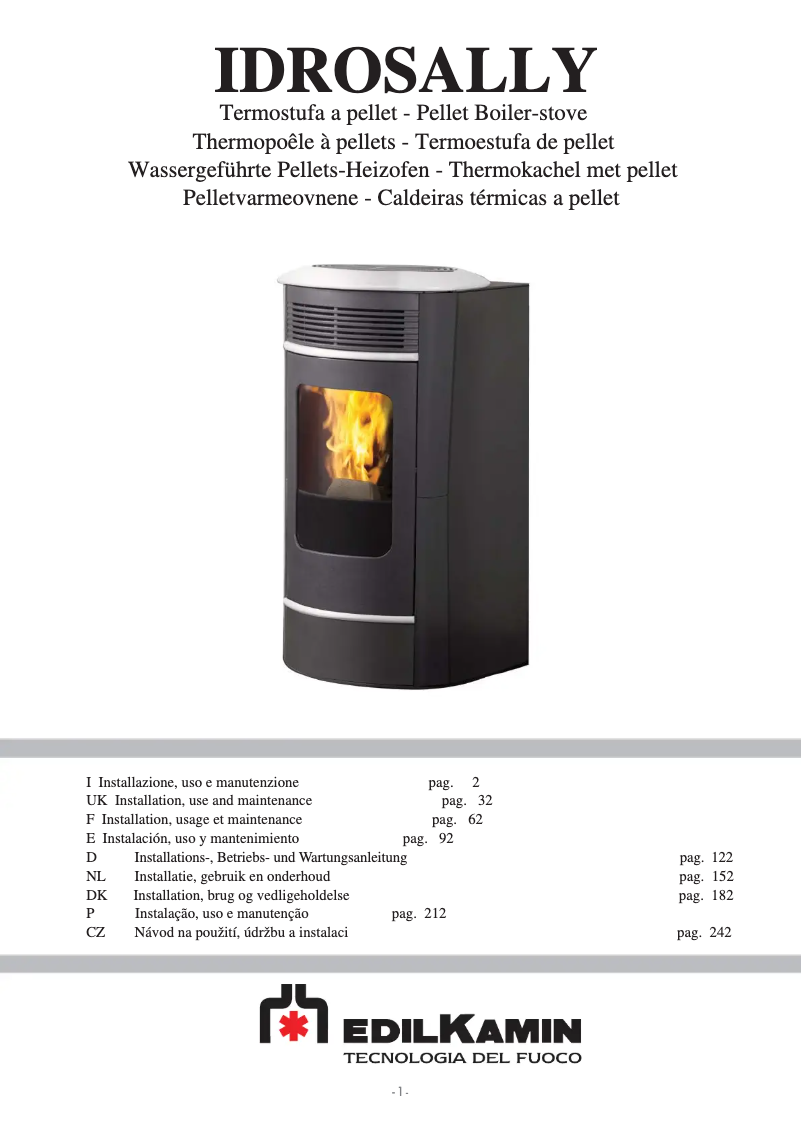 Page 1 de la notice Manuel utilisateur Edilkamin IDROSALLY