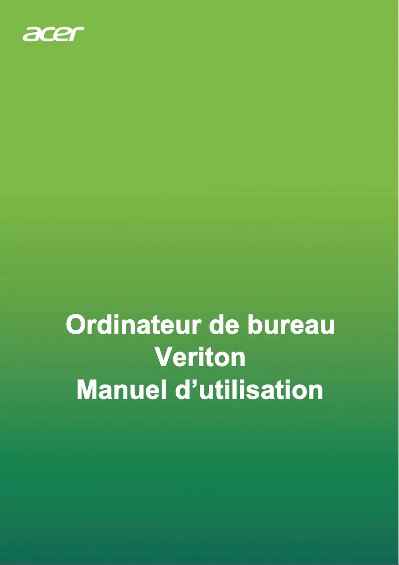 Page 1 de la notice Manuel utilisateur Acer Veriton N6670G