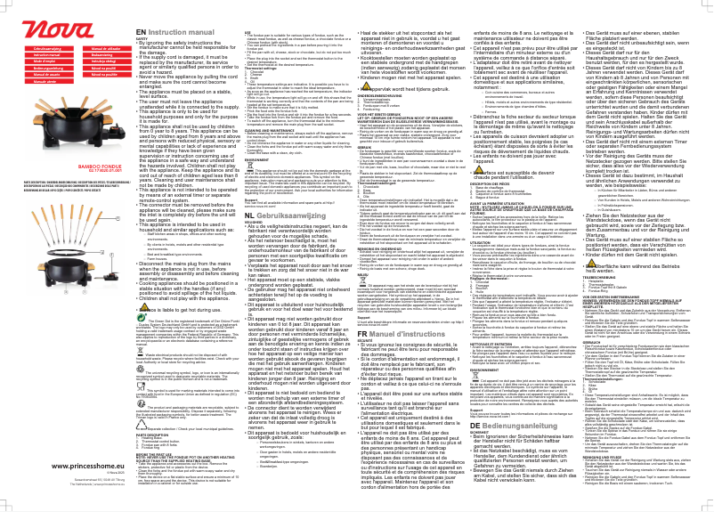 Image de la première page du manuel de l'appareil Bamboo Fondue 173020