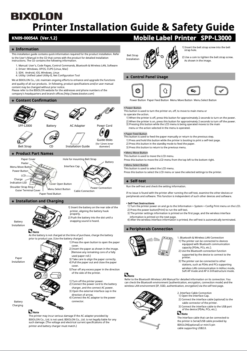 Image de la première page du manuel de l'appareil SPP-L3000