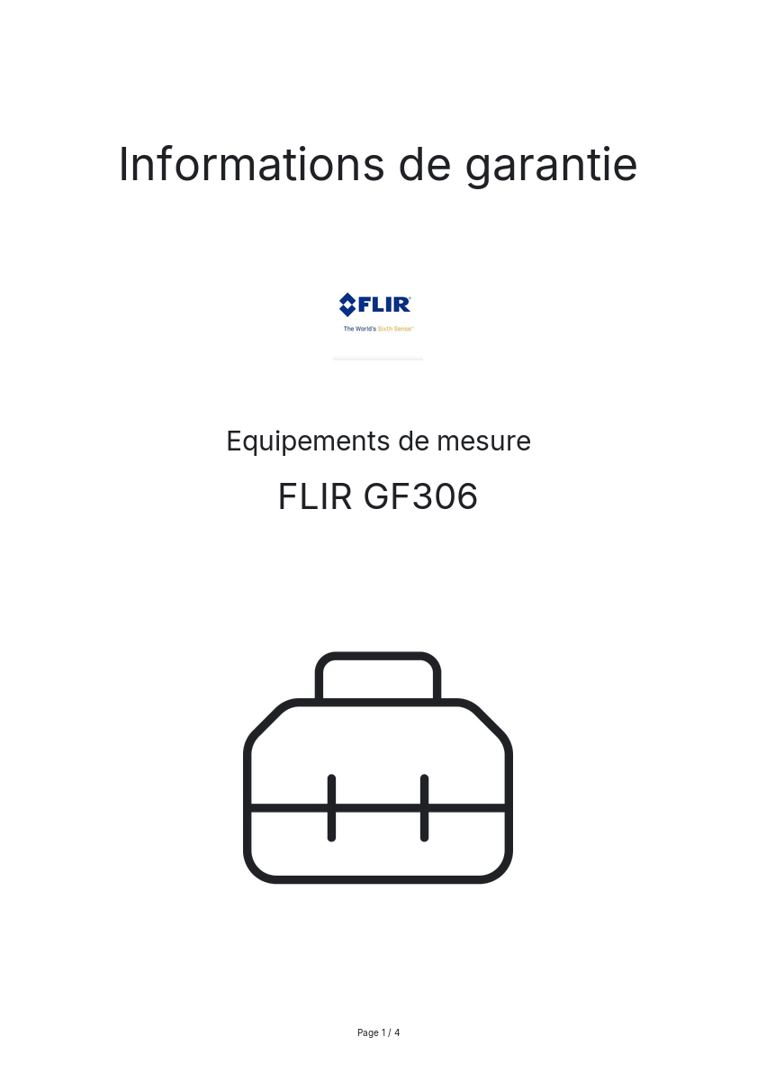 Image de la première page du manuel de l'appareil GF306