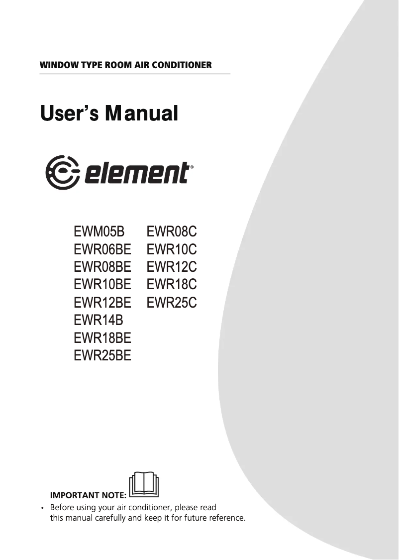 Page n°1 - Manuel utilisateur Element EWR10C