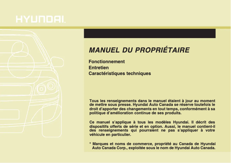 Image de la première page du manuel de l'appareil Elantra GT (2016)