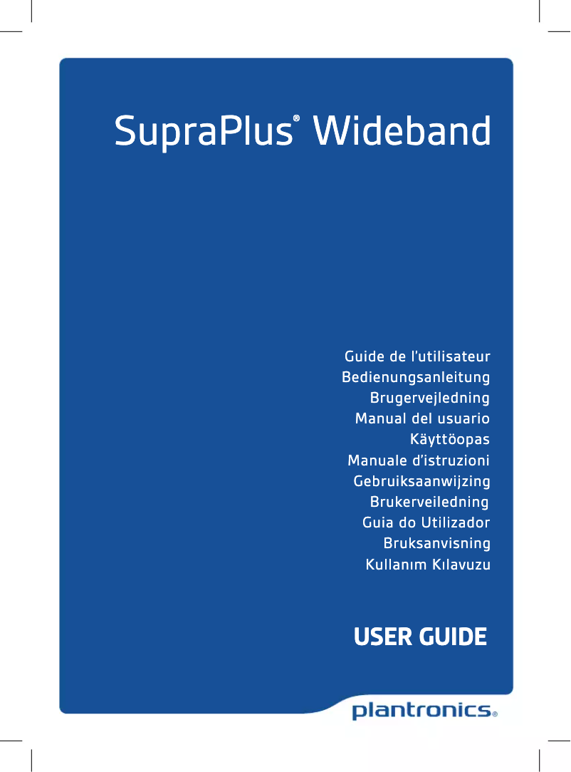 Page n°1 - Manuel utilisateur Plantronics SupraPlus HW361