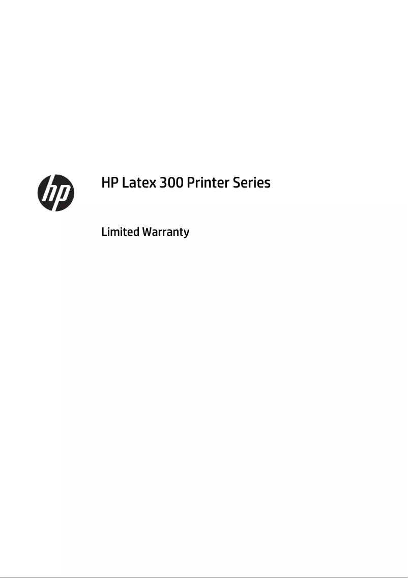 Page 1 de la notice Informations de garantie HP Latex 370