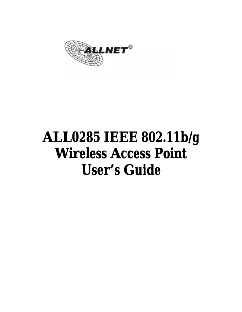 Page n°1 - Manuel utilisateur Allnet ALL0285