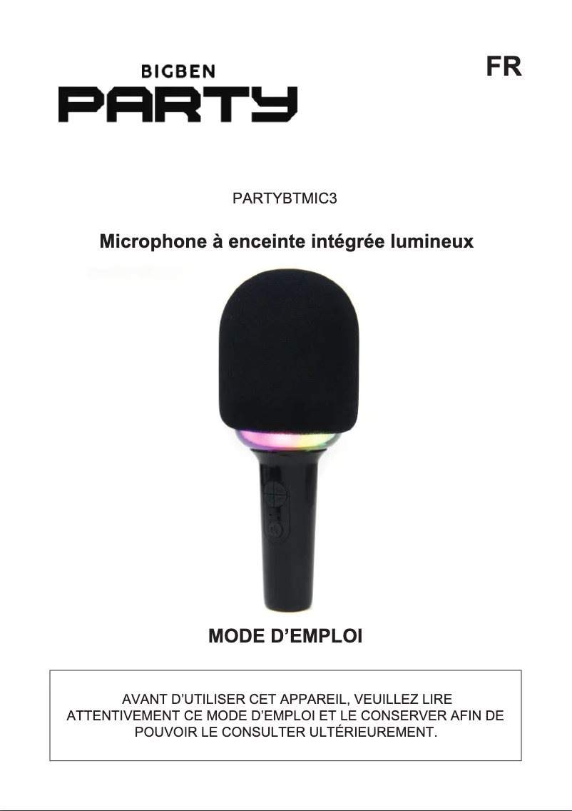 Image de la première page du manuel de l'appareil PARTYBTMIC3